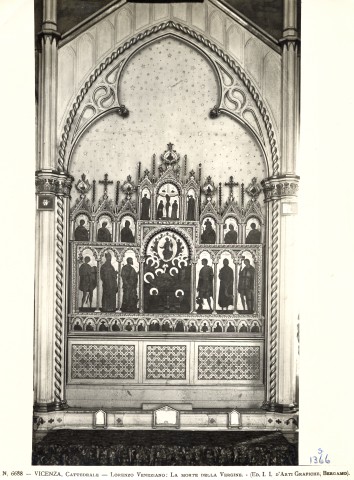 Istituto Italiano d'Arti Grafiche — Lorenzo Veneziano - sec. XIV - Transito della Madonna; Crocifissione di Cristo; Santi e donatori — insieme